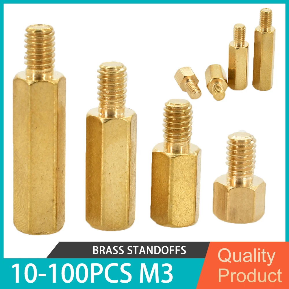 

10-100pcs M3 PCB Column Motherboard Spacer Hex Brass Male Female Standoffs Board Rack Stud Hexagon Threaded Pillar Bolt Screws