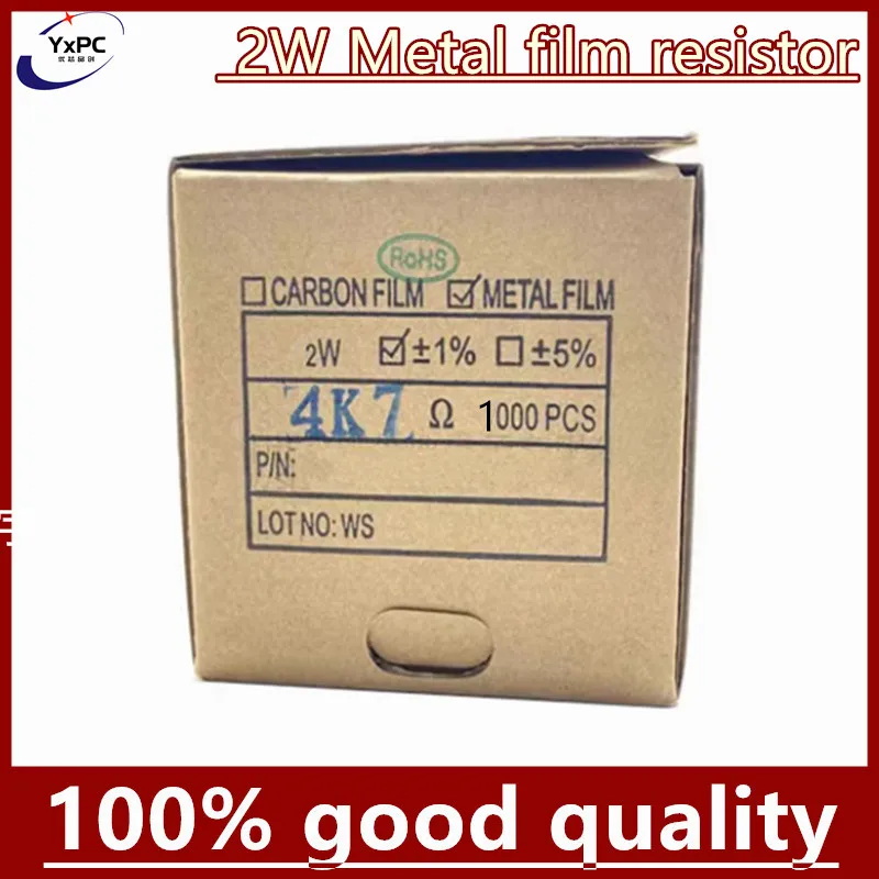 20pcs 2w metal film resistor 1% 1r 1m 2 2r 4 7r 10r 22r 47r 100r 220r 470r 1k 10k 100k 2 2 4 7 10 22 47 100 220 470 ohm Металлический пленочный резистор 1000 1% R ~ 10M 3.3R 2.2R 4.7R 22R 39R 47R 100R 220R 470R 1K 10K 100K 1M 4,7 22 100 220 470 Ом, шт.