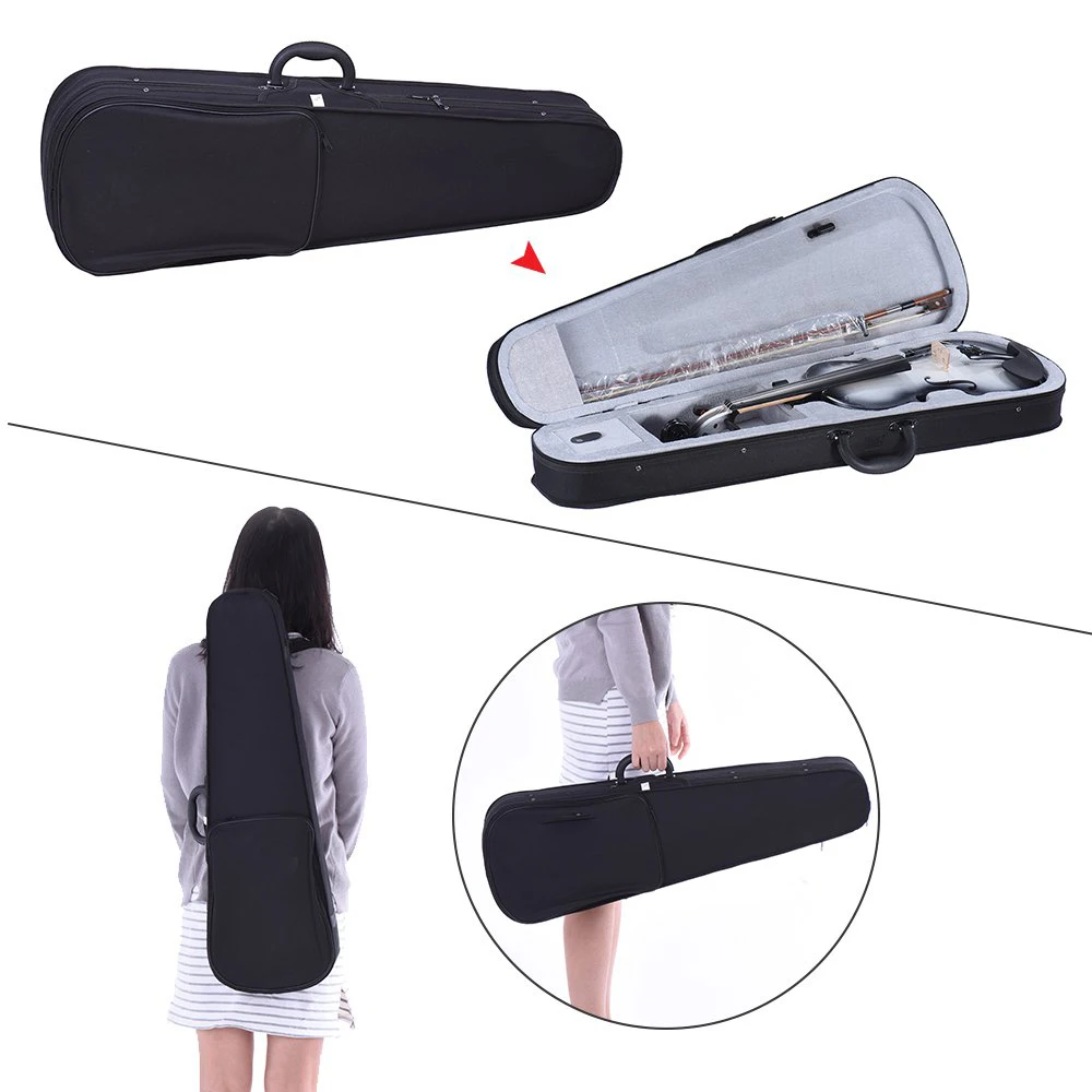 1/4 Size Acoustic Violin Fiddle Maple Wood Top Back Fiddle Case Bridge Tailpiece Brazilwood Bow KIT