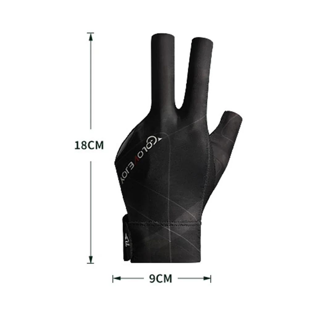 Billiard Pool Gloves Open Finger Adjustable Sticker Polyester Snooker Pool Gloves Portable Lightweight Reusable Amateur Training