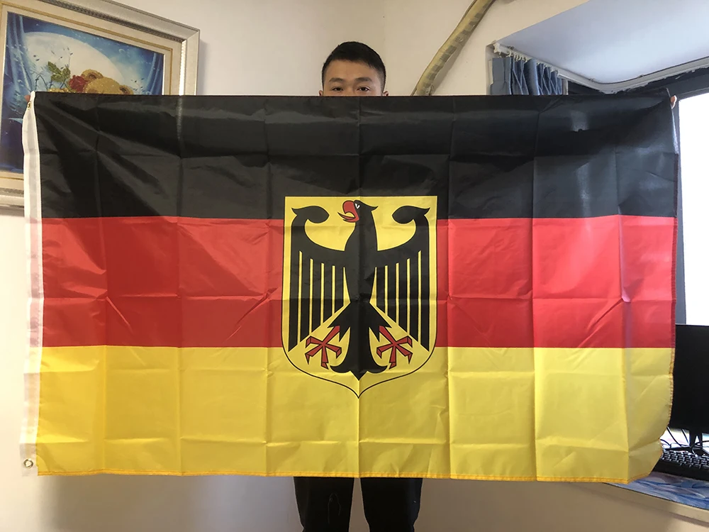 

SKY FLAG Germany National Emblem Flag 3x5Fts 90X150cm double penetration polyester hanging Germany National Emblem Flag banner