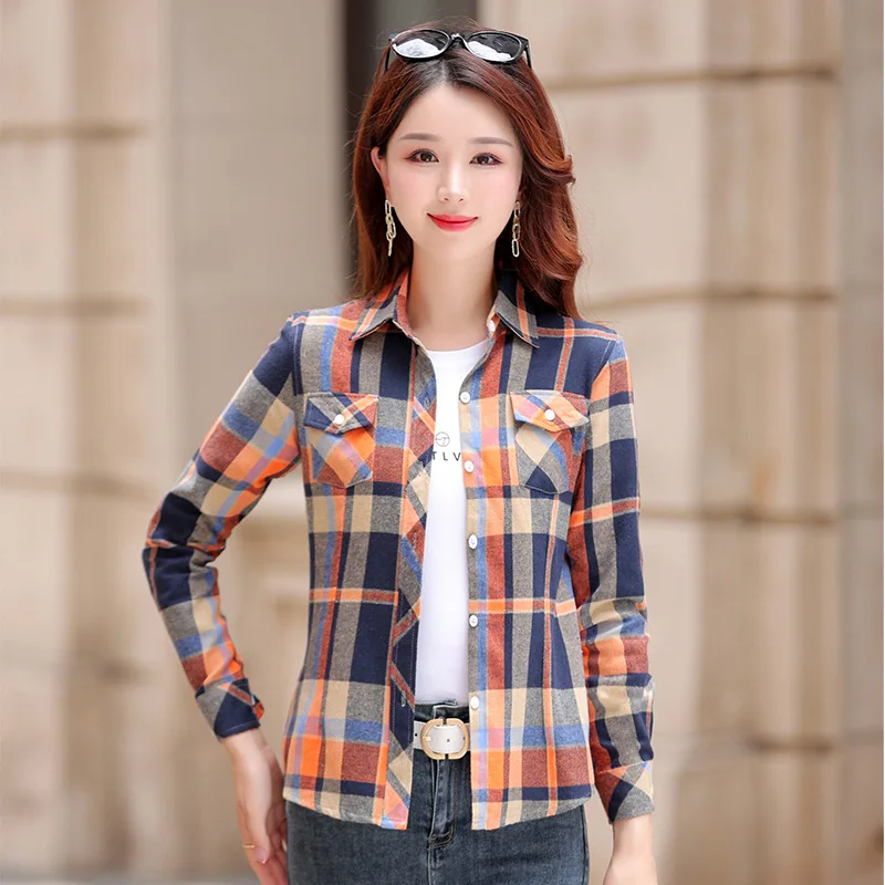 womens plaid fitted shirt