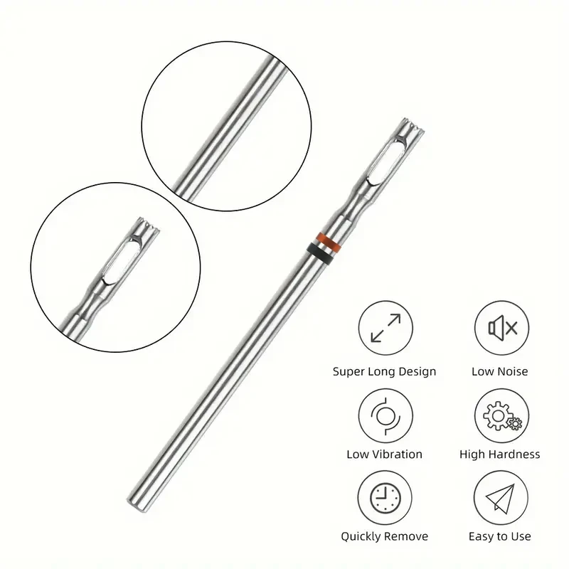 1개 2.3mm 스테인레스 스틸 페디큐어 드릴 비트 ? 전동 네일 파일용 카바이드 굳은살 및 옥수수알 제거기, 큐티클 케어 도구