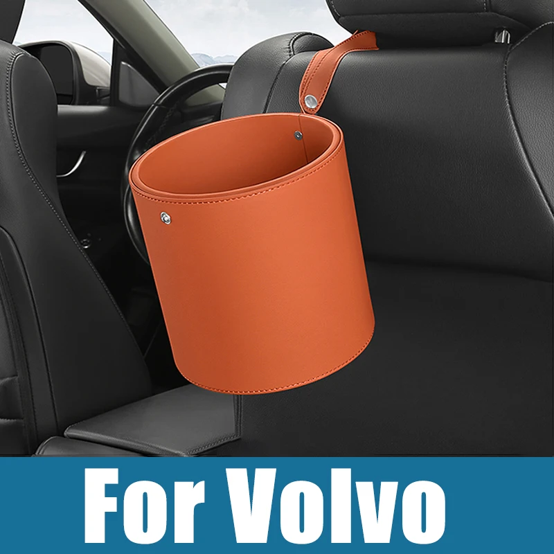 

For Volvo XC60 XC90 XC40 S90 V90 V60 XC 60 90 2015-2020 2021 2022 2023 Car Circular Trash Can Garbage Pocket Sundries Dustbin