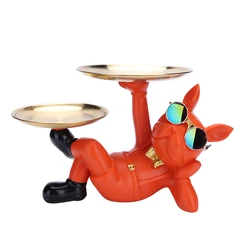 Artistic Bulldog Statue: Versatile Home Decor Accent (Orange)