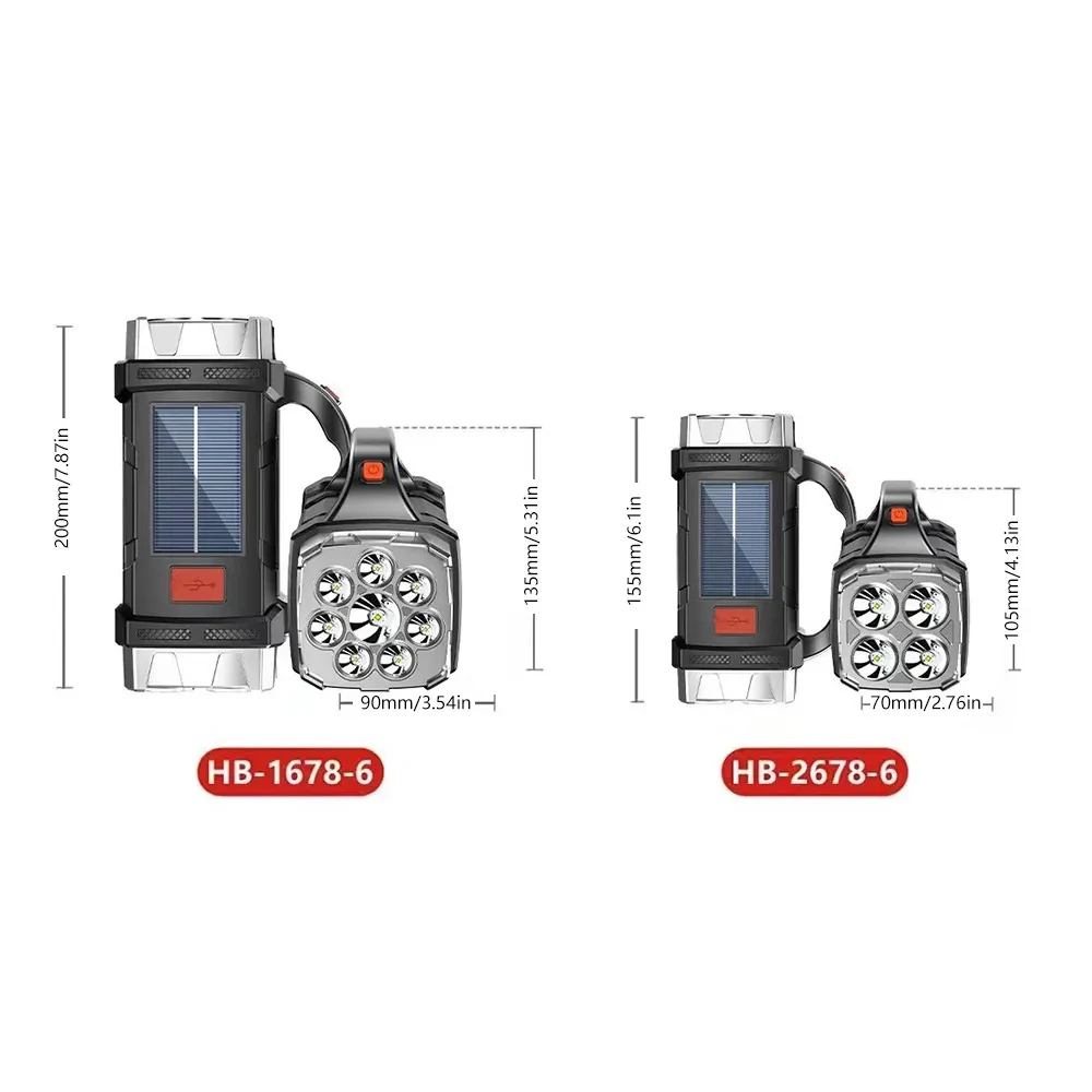 Lampe de poche LED multifonction solaire/rechargeable avec