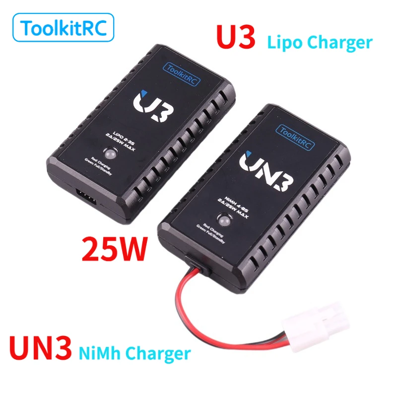 ToolkitRC U3 LiPo UN3 NiMh зарядное устройство 2A 25W USB-C балансный порт прямое зарядное устройство для моделей автомобилей, радиоуправляемых самолетов, аккумуляторов для дронов