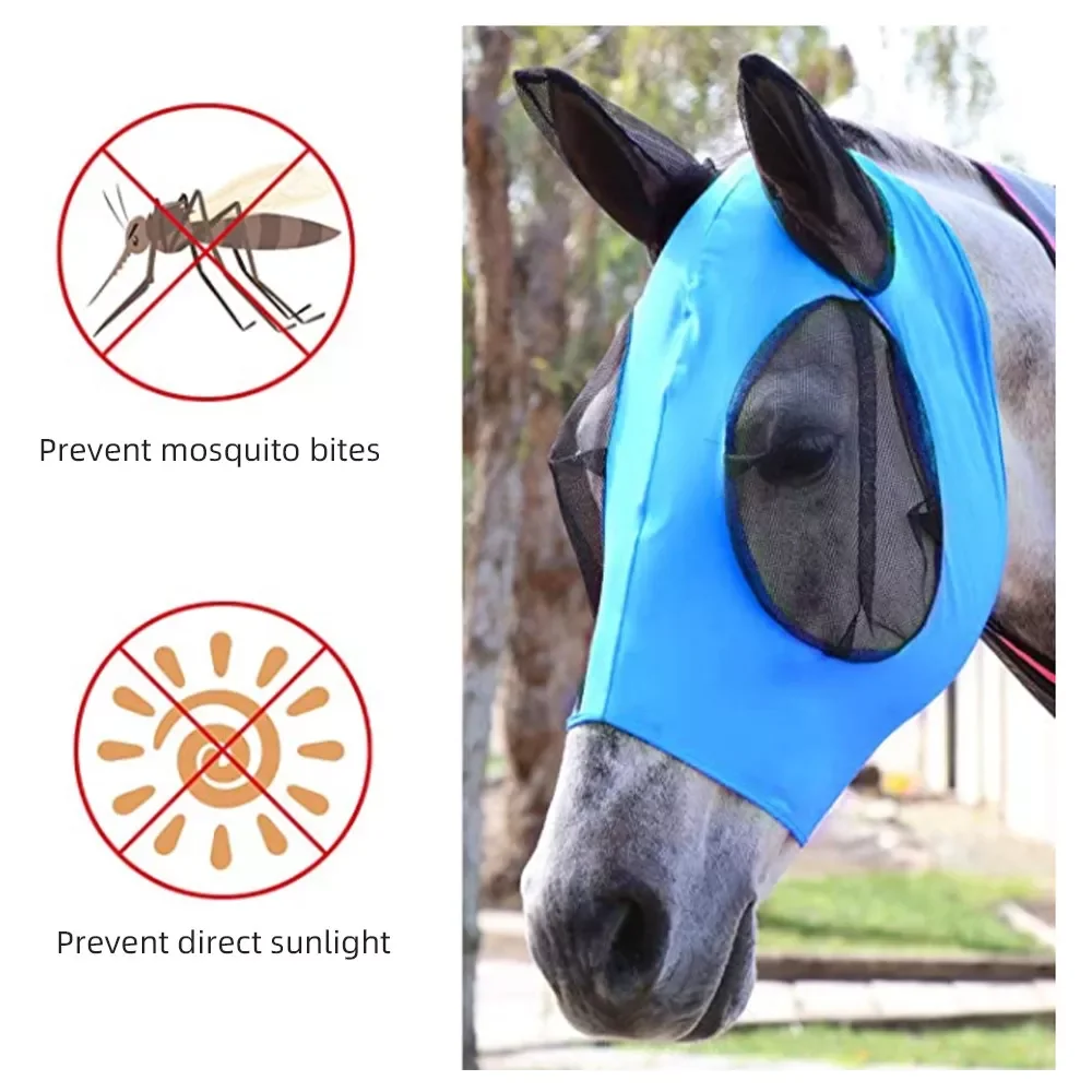 Lightweight horse fly mask yellow red fly mask horse mate race care