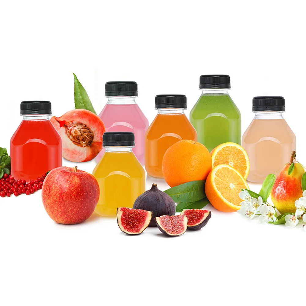 8 OZ Plastic Juice Bottles, Reusable Bulk Beverage Containers, Comes