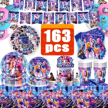163pcs K-Pop Demon Hunters Party Supplies Set 1