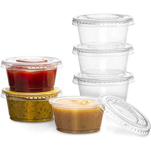 [250 Pack] 5.5 oz BPA Free Plastic Portion Cup - Disposable Jello Shots Sauce Condiment Souffle Dressing Mini Containers, Cups No Lids