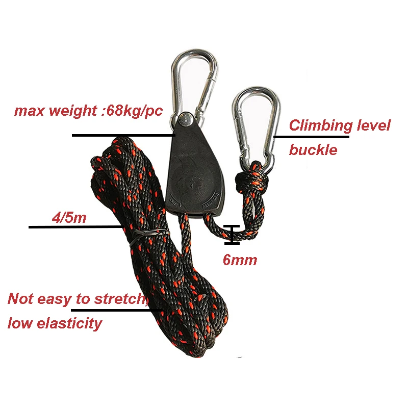 Heavy-Duty Kayak & Canoe Tie-Down Straps – Adjustable Rope With Ratchet & Carabiner – Bow & Stern Security (2-Pack, 1/4” X 12ft)