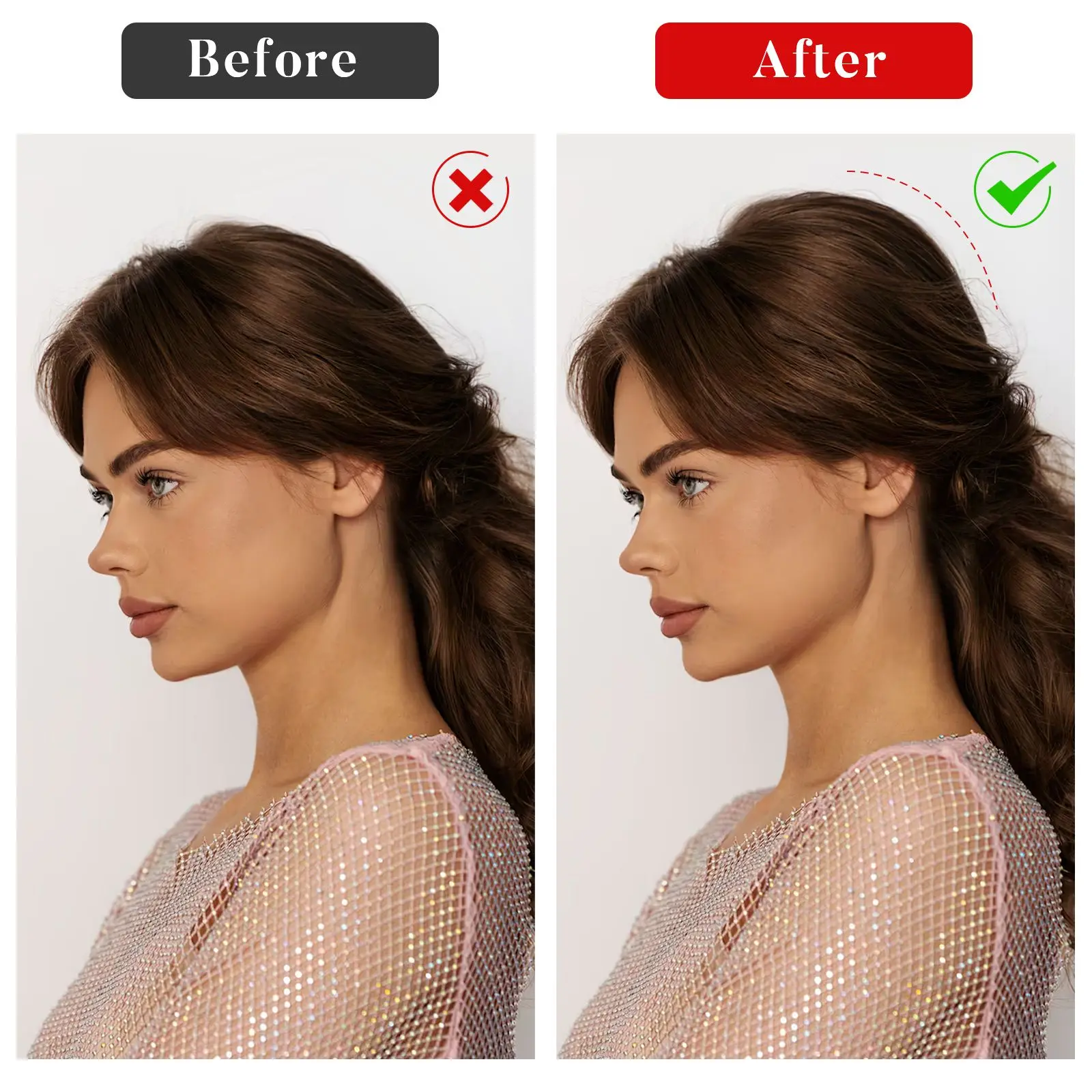3 Pcs Heightening Hairpin Barrettes for Women Net Crescent Combs Curler Volumizer Inserts Bumps Clip Sponge