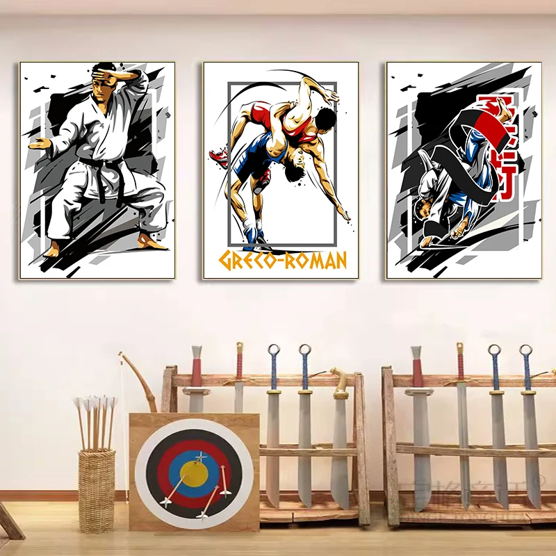 Kodokan Judo Jujitsu Posters and Prints Judoka Techniques Martial Dojo Print Canvas Painting Wall Art Pictures Room Home Decor