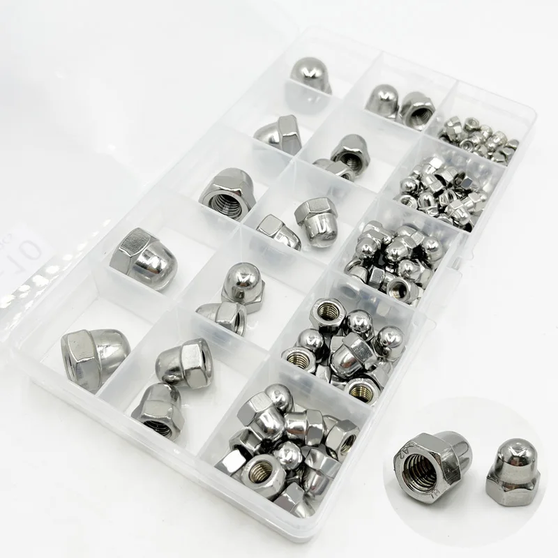 8) Acorn Cap Nuts 1/4"-20 Safety, Show, Dome, Hex, Stainless Steel, UNC Thread E - Foto 8