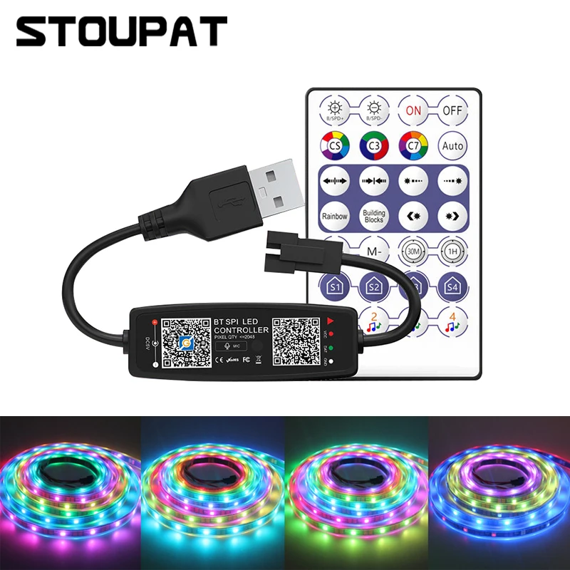 WS2812B Bluetooth Music Controller for Pixel LED Strip Light SK6812 WS2811 WS2812 LED Light Strip USB 5V APP Remote Controller rgb led controller pixel led controller led strip controller rgb controller led controller