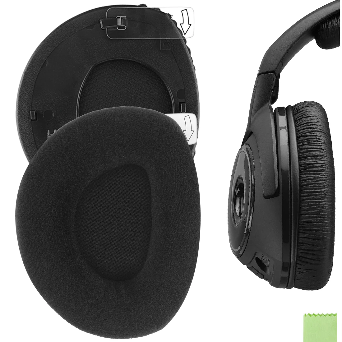 

Амбушюры Geekria для Sennheiser RS160 HDR160 RS170 HDR170 RS180, сменные наушники, комфортные велюровые амбушюры, накладки