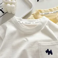 T-shirt pour garçons, haut ample pour enfants, chemisier à manches courtes et col rond pour filles, pull décontracté d'été pour bébés, vêtements neufs pour enfants 5