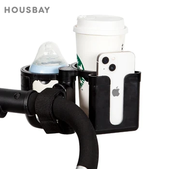 유모차 컵 홀더, 전화 지원, 우유 병, 음료 컵 홀더, 변환 2 컵, 범용 유모차 액세서리 상품 이미지