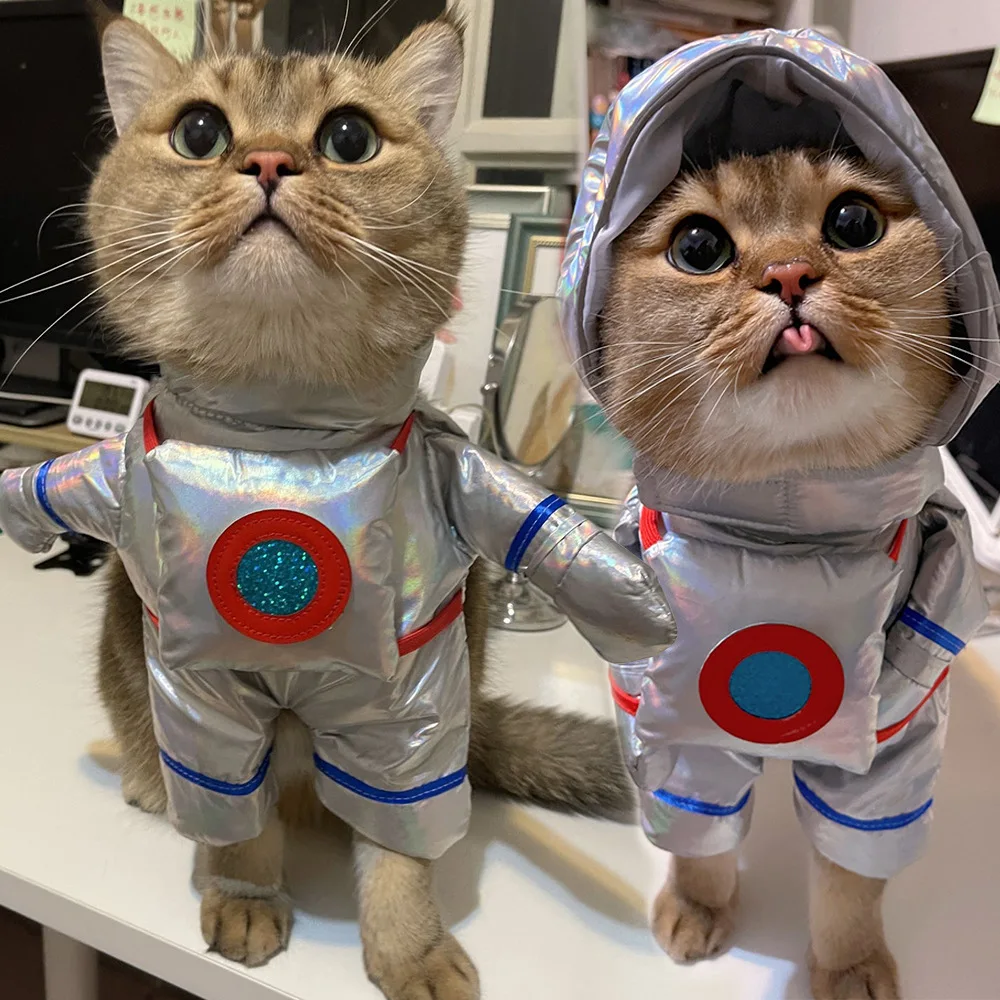 

Pet Transformation Costume Astronaut Standing Costume Halloween Funny Pet Astronaut Shape Cat Transformation Costume Pet Clothes