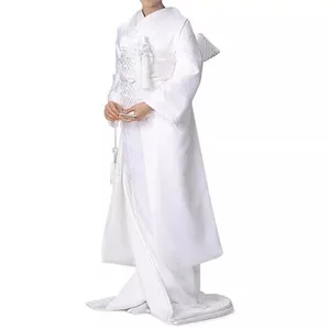 Japanese traditional women's kimono for wedding white color single kimono no other accessories