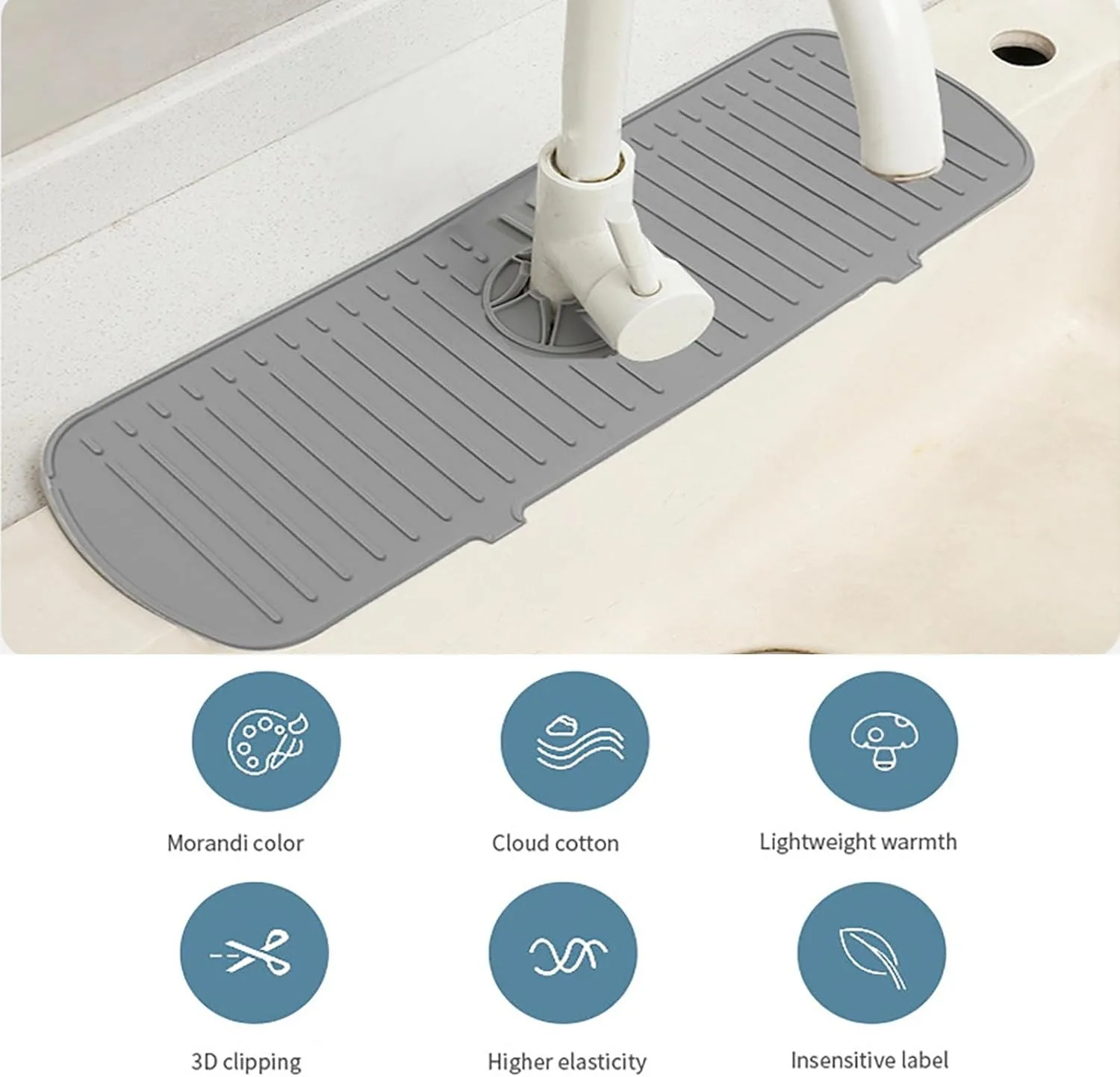 Kitchen Faucet Splash Pad Silicone Sink Faucet Splash Guard Mat Sponge Drain Pad Countertop Protector For Kitchen Bath Gadgets kitchen splash guard kitchen faucet pad