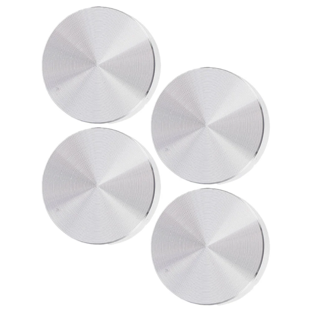 

4 Pcs Round Solid Aluminum Cake Metal Disc Adapter for Coffee Table Display Cabinet Furniture Alloy Tea Circle