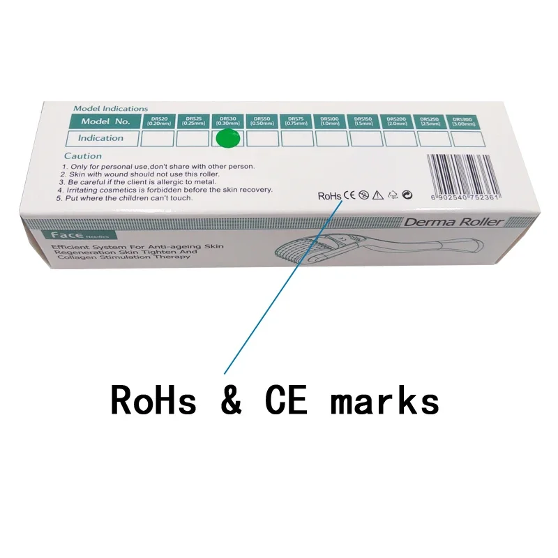 Derma Roller DRS 192 Real Needle Derma Roller System Microneedle for Hair Regrowth Beard Growth Anti Hair Loss Treatment Facial Mesotherapy