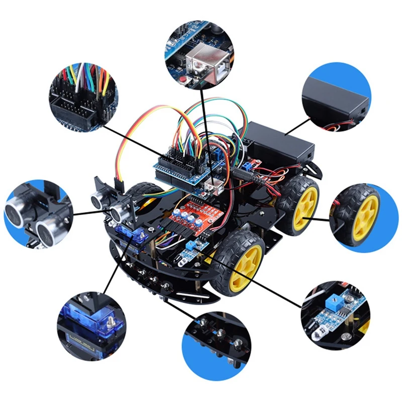 UNO R3 Infrared Obstacle Avoidance Smart Car Car Programming Kit For Arduino 