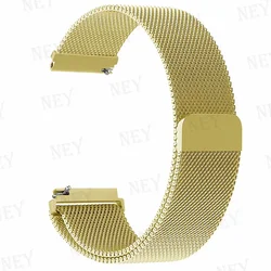 Elegant Milanese Loop Metal Bracelet - 20mm/22mm Strap for 22MM watch band (Gold 3)
