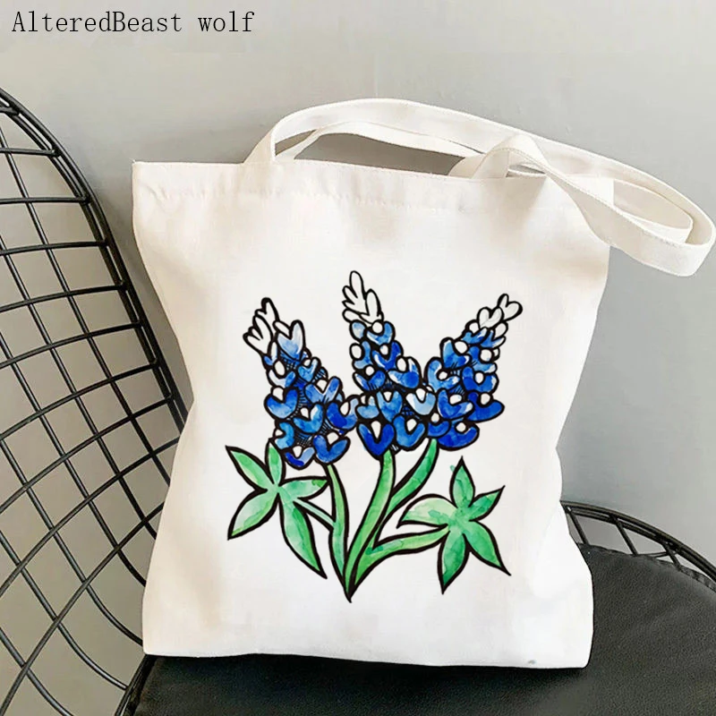 Women Shopper bag wild child flower Wildflowers Bag Harajuku Shopping Canvas Shopper Bag girl handbag Tote Shoulder Lady Bag