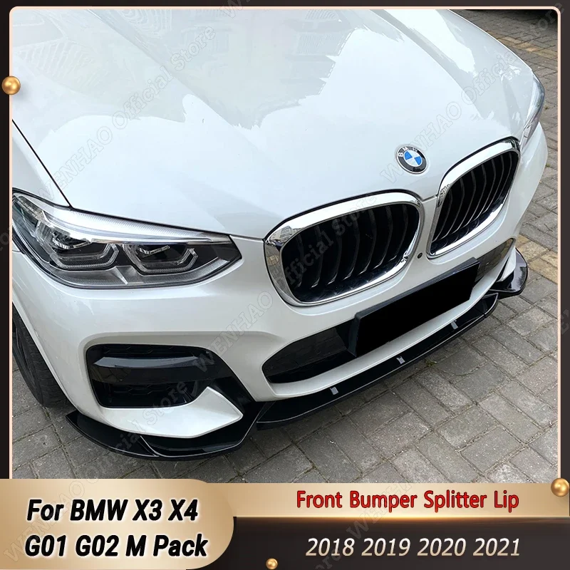 

Car Front Bumper Splitter Lip Spoiler Diffuser Guard Body Kit Cover For BMW X3 X4 G01 G02 M Pack 2018 2019 2020 2021 Tuning