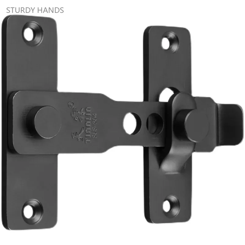 1 set of stainless steel non perforated anti-theft door buckles surface mounted adjustable sliding door latch locks door latch