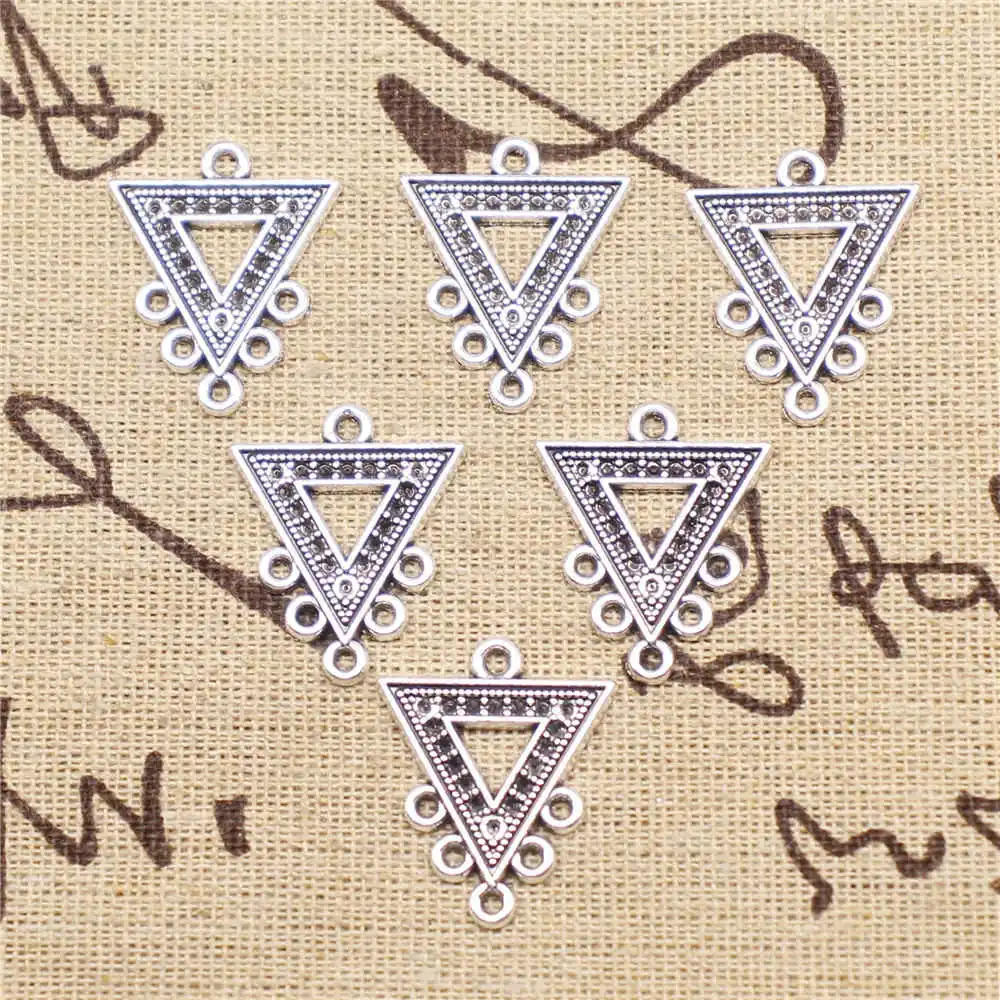 

Треугольный соединитель для сережек Jewelri, аксессуары 20x24 мм, античное серебро, 10 штук