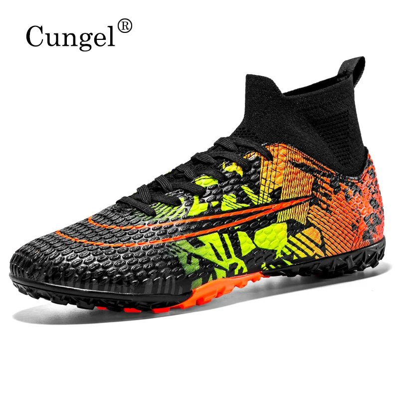 

New Outdoor Men Professional Unisex Soccer Shoes Ultralight Long Spikes Ankle Training Futsal Shoes High-quality Football Boots