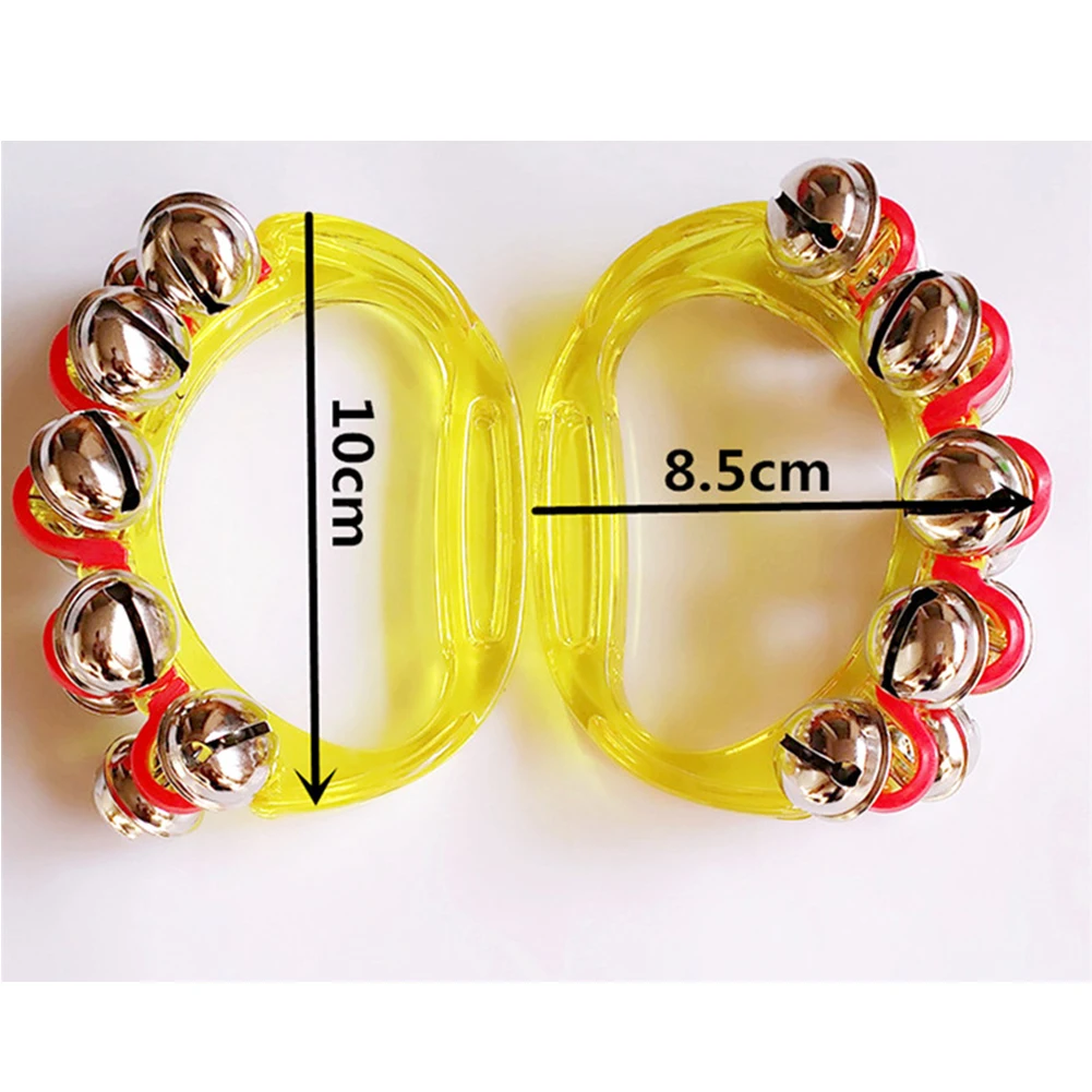 Hand Bell Children Percussion Instruments 10 Orff Hand Bells Jingle Rattle Sleigh Bells Percussion Musical Instrument Education Toys Transparent