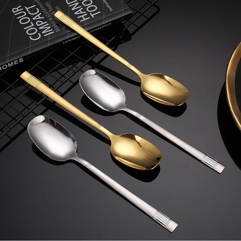 Tohuu Coffee Spoon Square Head Stainless Steel Soup Spoons Ice