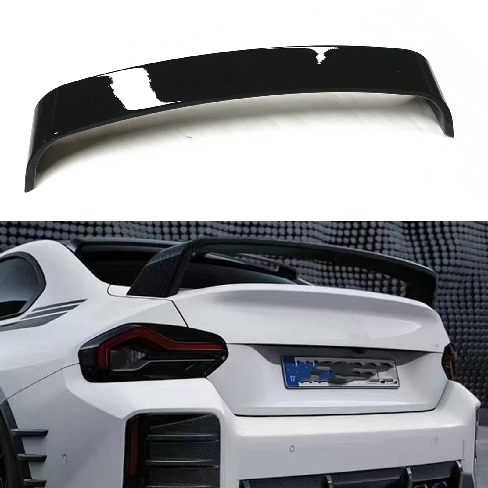 

Gloss Black Car Rear Trunk Lid Spoiler Wing Decklid Splitter Lip Kit For BMW New 2 Series G42 M235i M240i 2022-2023 Coupe 2 Door