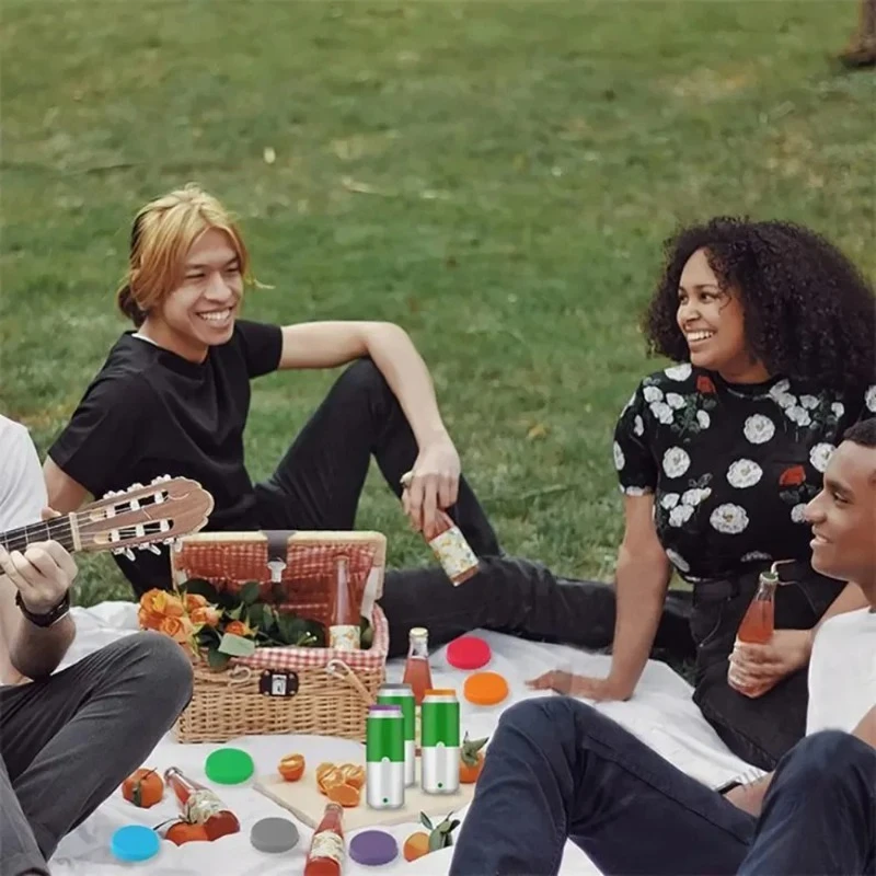 Reusable Silicone Can Lid Sealer - Universal Fit for Soda/Beer Cans, Leakproof Freshness Keeper with Eco-Friendly Design