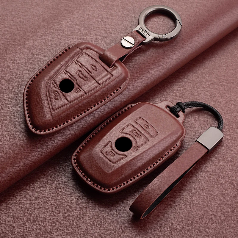 Premium Leather Car Key Fob Case Cover