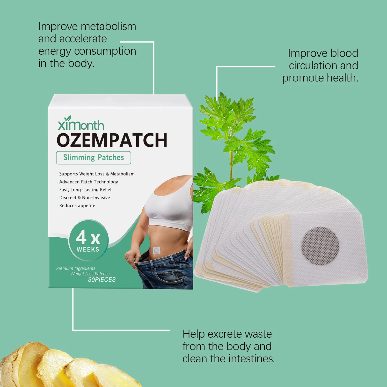 Natural Herbal Body Shaping Patches Fat Activate Blood Circulation Sticker for Friends Family Health Gift