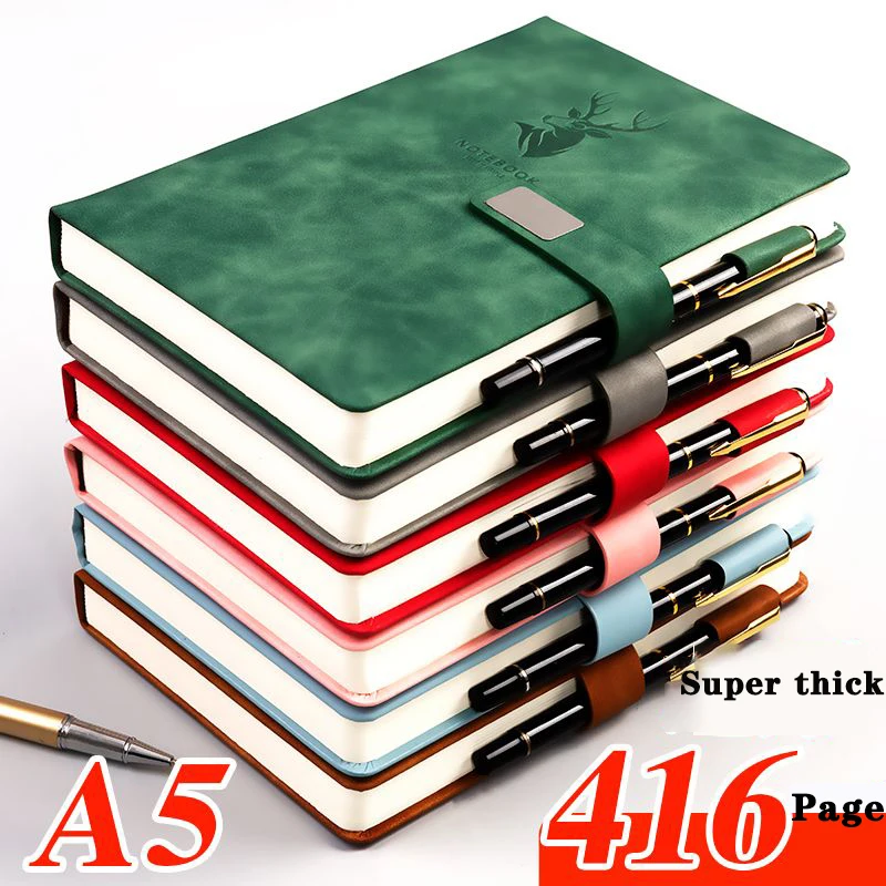 

Блокнот А5 на 2023 год, утолщенная кожа, мягкая кожа, рабочая книга для записей встреч, офисный дневник, скетчбук, милая ученическая тетрадь