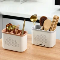 Kitchen Double Layer Drain Chopsticks Cage Multifunction Cutlery Hollow Drainer Storage Rack Knife Holder Tableware Organizer 1