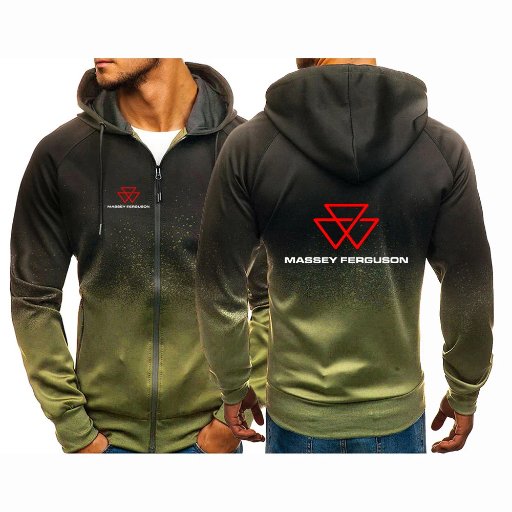 Men's Gradient Color Sweatshirt Jacket
