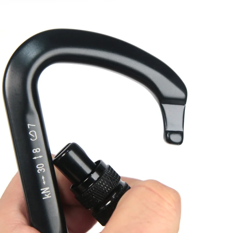 Outdoor Carabiner Rock Climbing Mountain Landing 30kN Hook High Altitude Carabiner Aluminum Alloy Safety Buckle Equipment