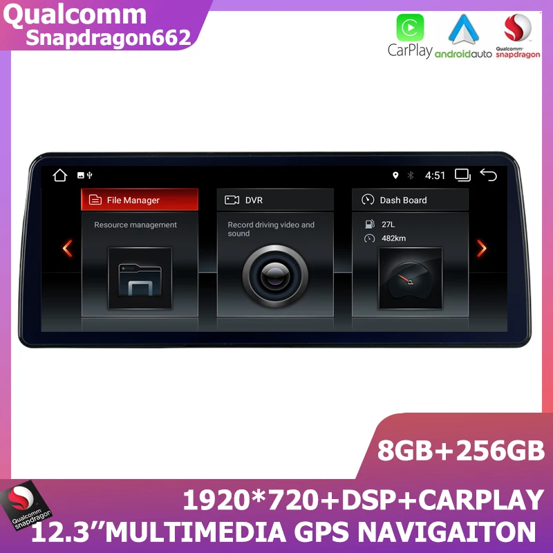 

12.3''Android 11 Auto Radio GPS Multimedia For LHD BMW 3 4 Series F30 F31 F32 F33 F34 F35 F36 NBT Snapdragon662 8+256GB Carplay