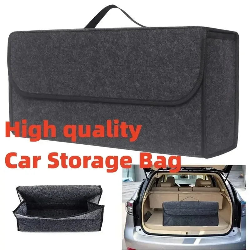 KKJOY Large Anti-Slip Car Boot Storage Organizer Soft Felt Trunk Compartments Tool Bag Vehicle Accessory