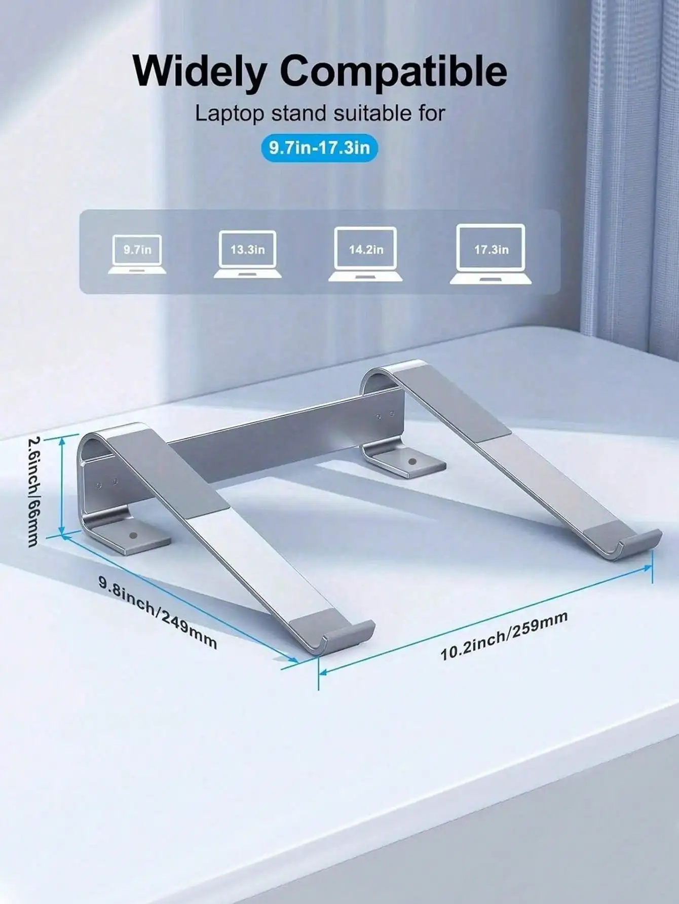 Adjustable aluminum laptop cooling bracket compatible with Macbook ergonomic laptop stand with excellent stability