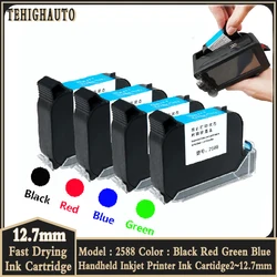 12.7mm Handheld Inkjet Printer Fast Dry Ink Cartridge 2588/JS12/2580/JS10 Quick-drying Solvent Ink Cartridge Colorful Black Bule