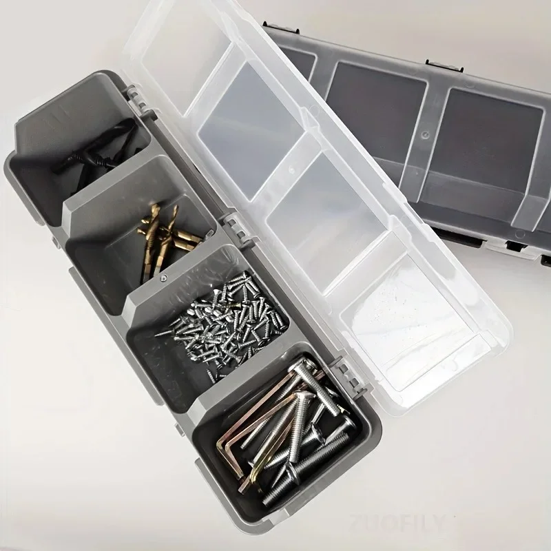 Tool Storage Box Multi-Compartment Organizer for Screws Small Parts Durable Plastic